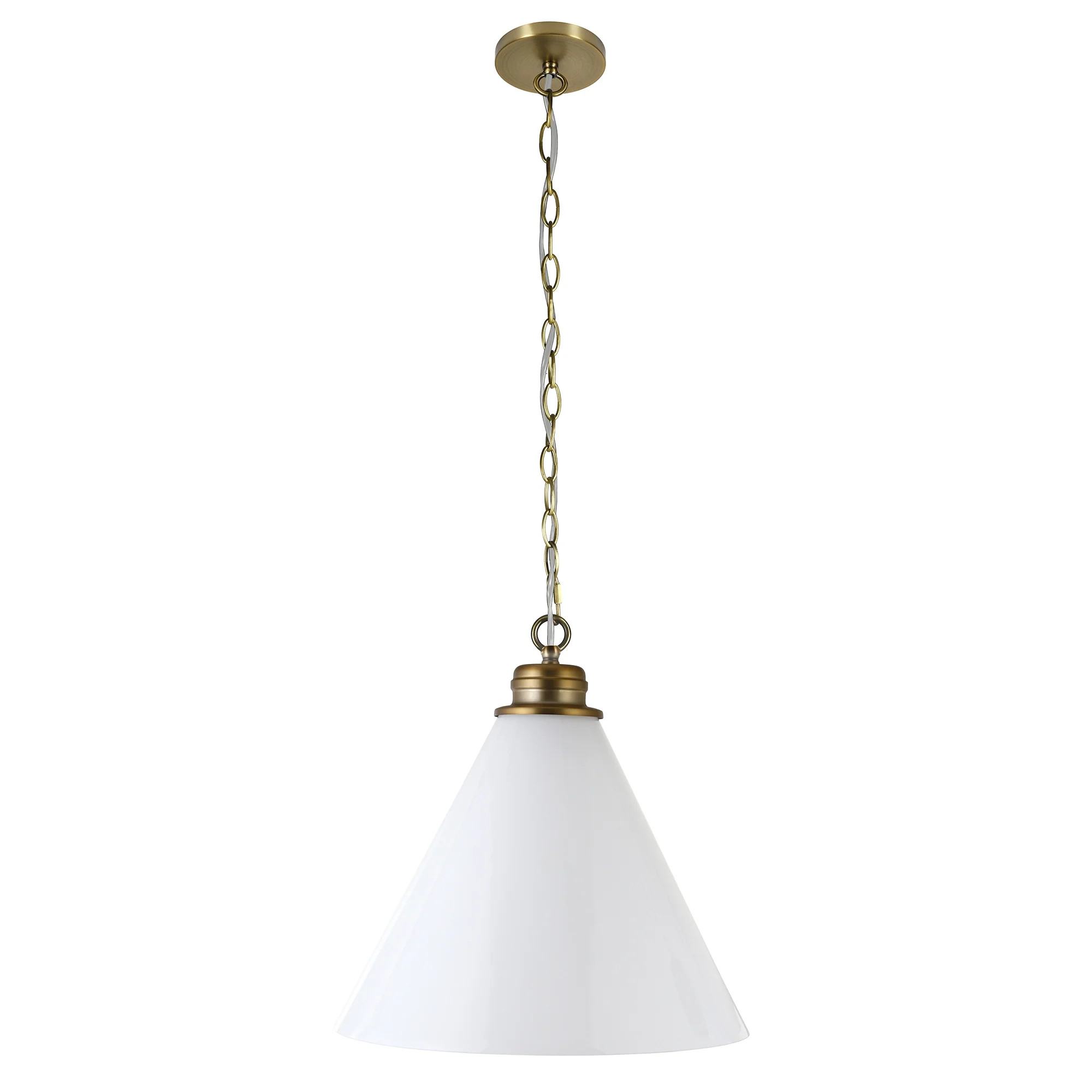 Evelyn&Zoe Modern/Contemporary 15" Wide Brass Pendant | Walmart (US)