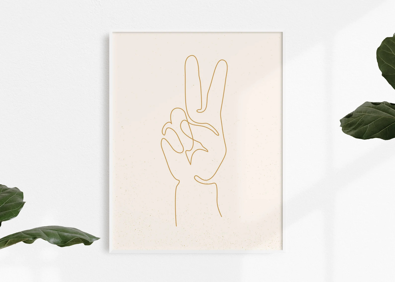 Peace Sign Print  Hand Peace Sign  One Line Art Print  - Etsy | Etsy (US)