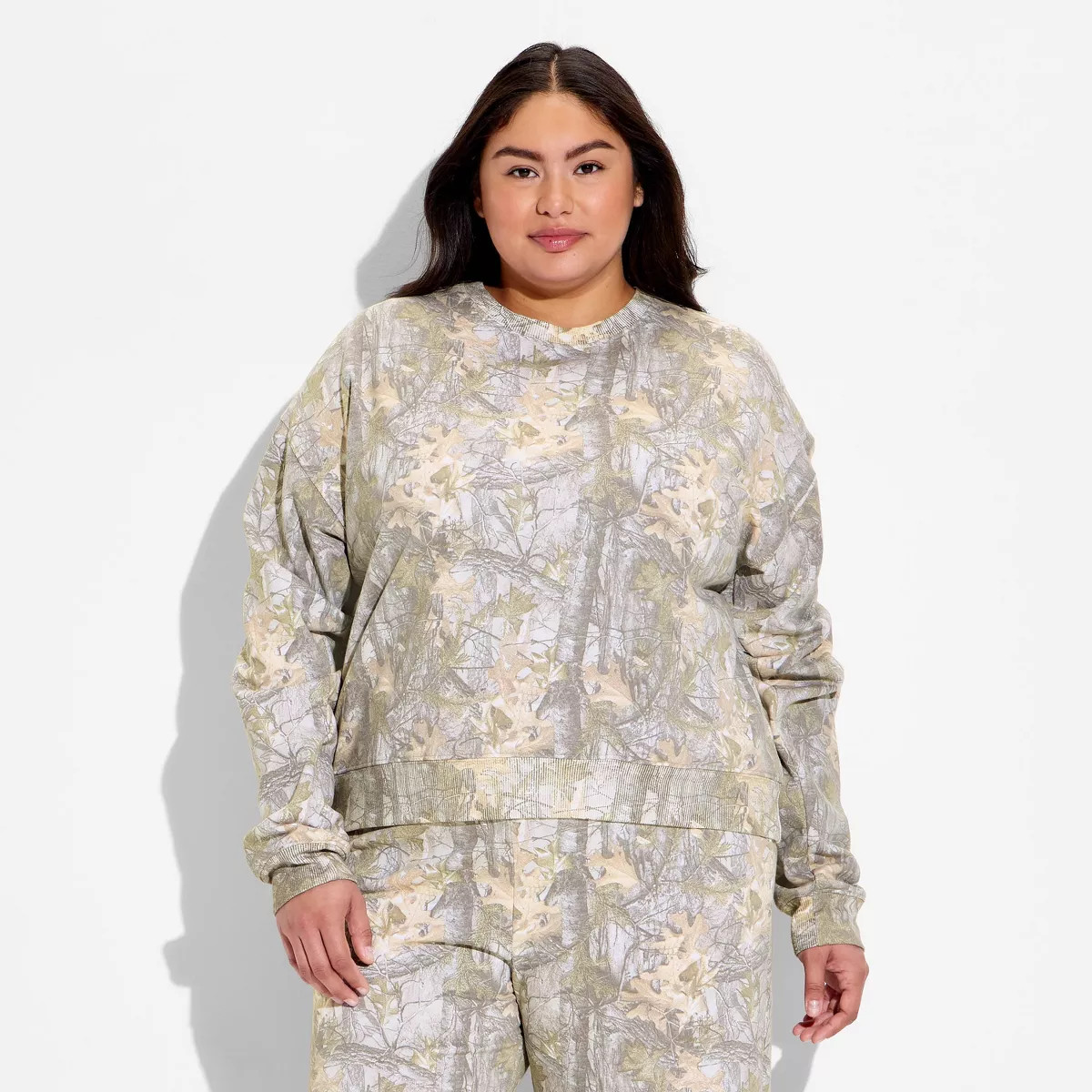 Women's Fleece Graphic Pullover Sweatshirt - Camo | Target