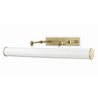 Mitzi by Hudson Valley Lighting Holly 3-Light Aged Brass/White Picture Light | The Home Depot