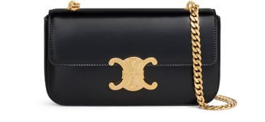 Triomphe shoulder bag in shiny calfskin with chain - CELINE | 24S US