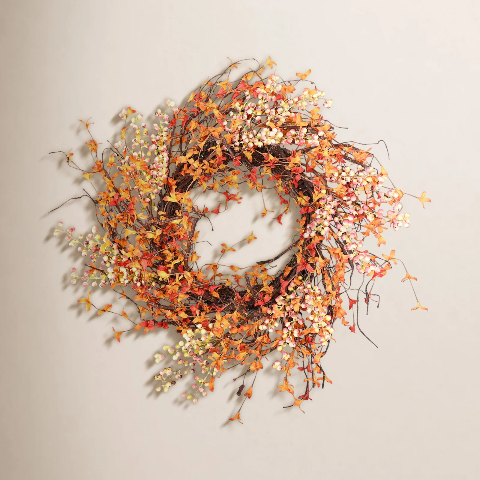 Primrue 24" Handcrafted Twig, Berry No Holiday Wreath & Reviews | Joss & Main | Joss & Main