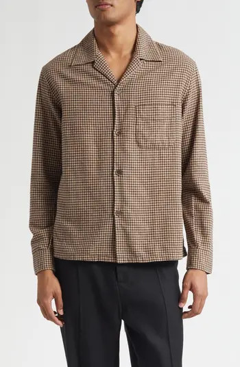 OUR LEGACY Heusen Microcheck Flannel Button-Up Shirt | Nordstrom | Nordstrom