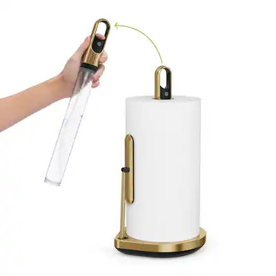 simplehuman - paper towel holder with spray - Brass | Best Buy U.S.