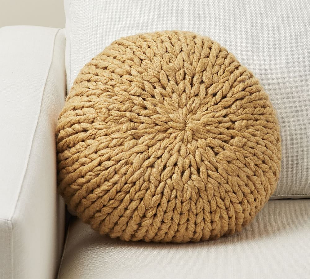 Cozy Handknit Round Pillow | Pottery Barn (US)