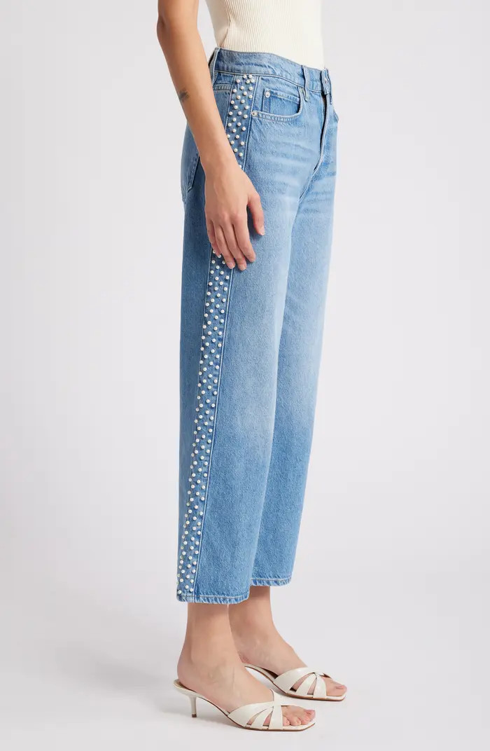 Atelier Le Jane High Waist Ankle Straight Leg Jeans | Nordstrom