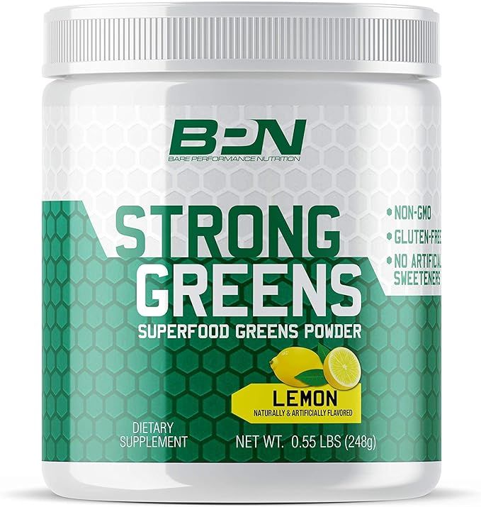 Bare Performance Nutrition, Strong Greens Superfood Powder, Antioxidants, Non-GMO, Gluten Free an... | Amazon (US)