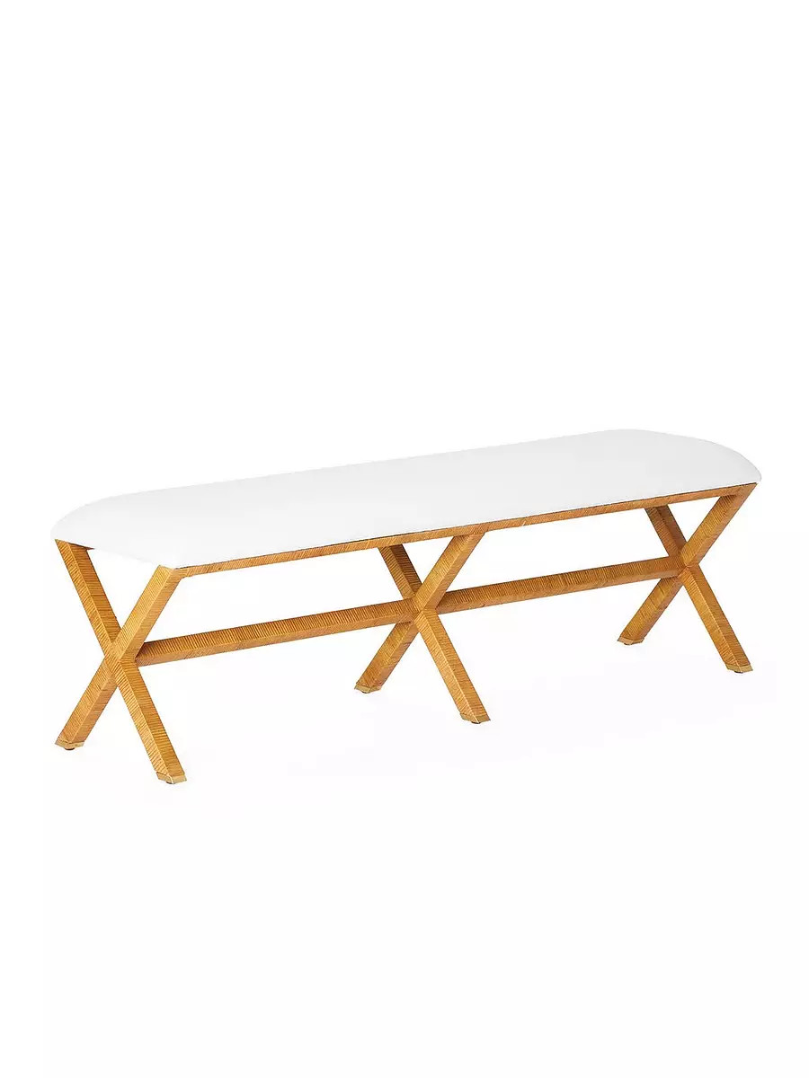 Balboa Rattan X-Base Bench | Serena and Lily