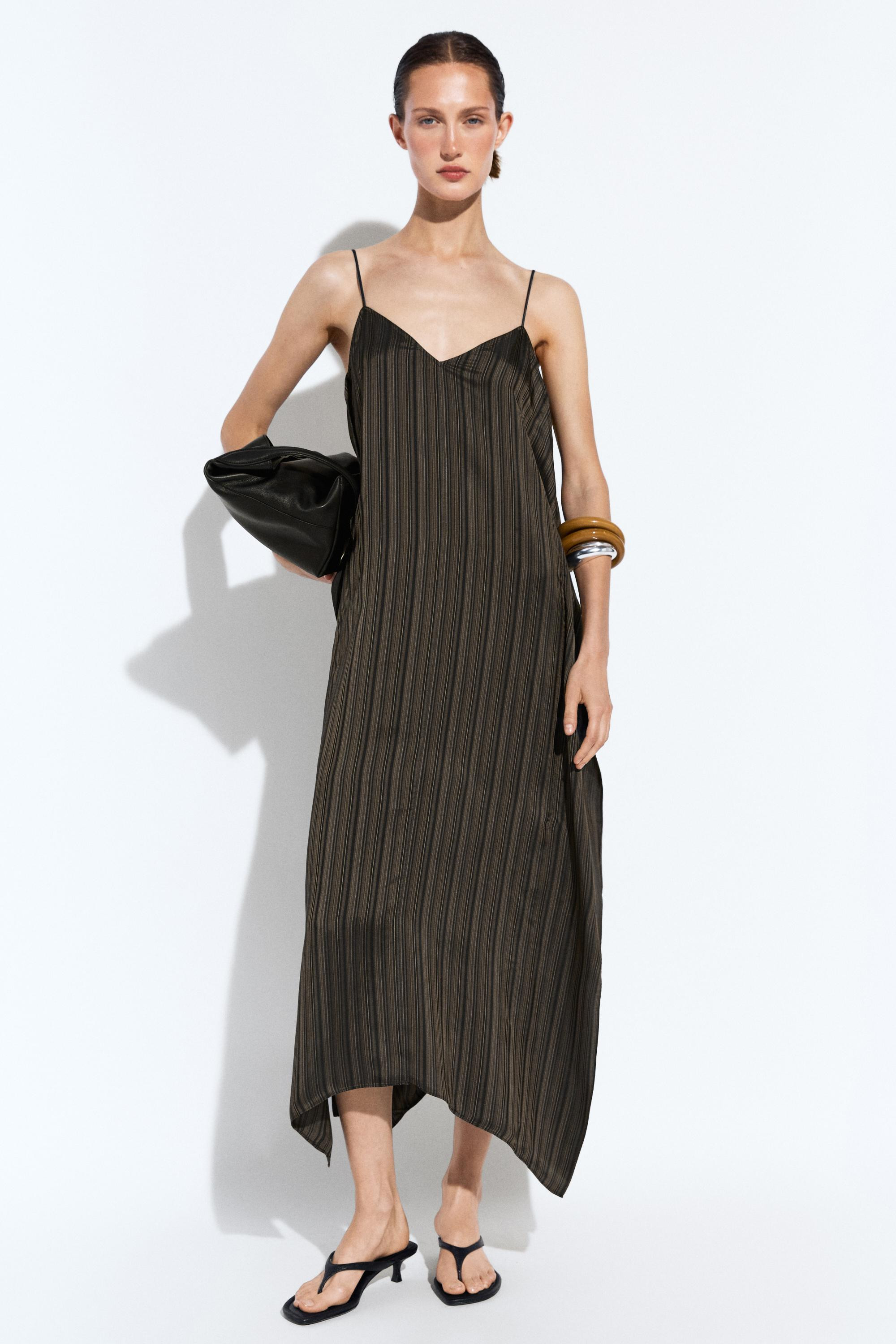 Asymmetrical flowing midi dress | Massimo Dutti UK