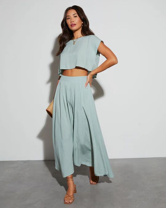 Fresh Breeze Asymmetrical Hem Maxi Skirt | VICI Collection