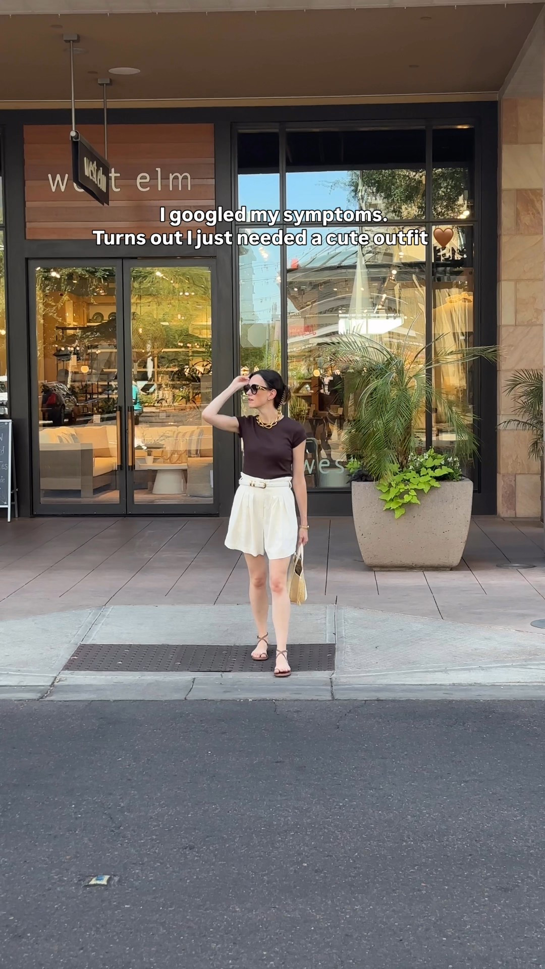 A cute outfit is my cure all 🤗 still loving shades of espresso brown for summer! Wearing a small in this crop top 

#LTKStyleTip #LTKSummerEdit #LTKSeasonal