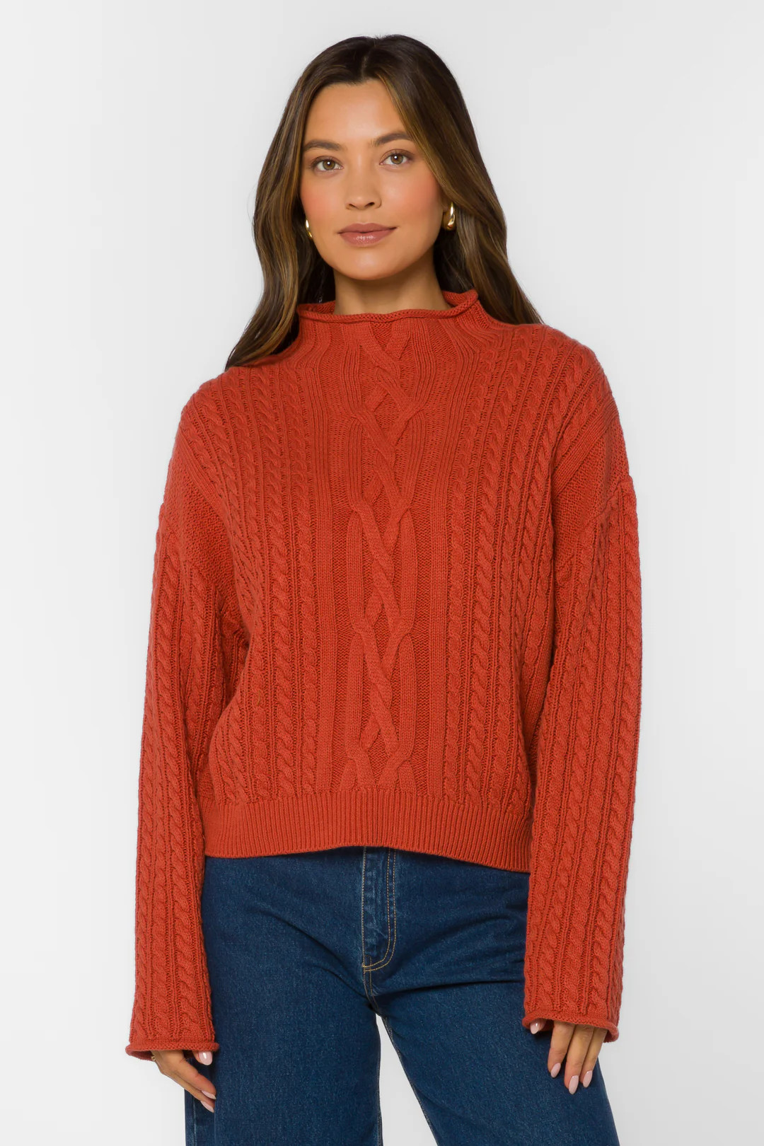 Jennevie Burnt Brick Sweater | Velvet Heart Clothing