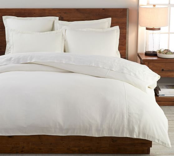 Belgian Flax Linen Made with Libeco™ Linen Duvet Cover, King/Cal King, White | Pottery Barn (US)