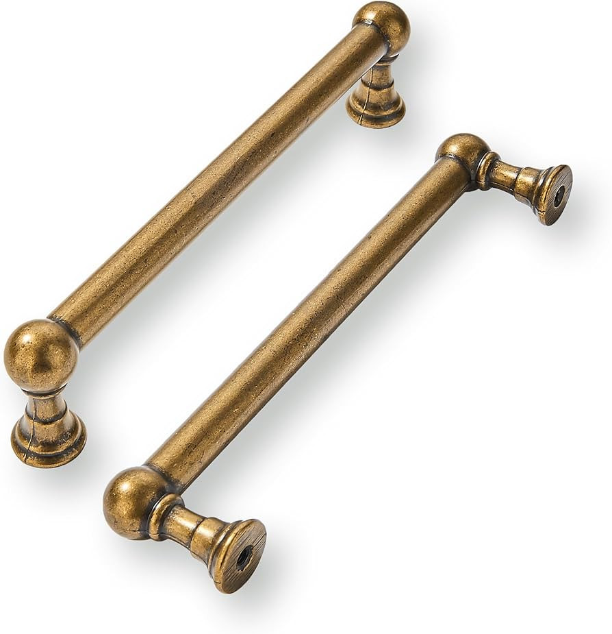 khtumeware 10 Pack 5 Inch Hole Center Antique Brass Cabinet Pulls Heavy Duty Solid Cabinet Handle... | Amazon (US)