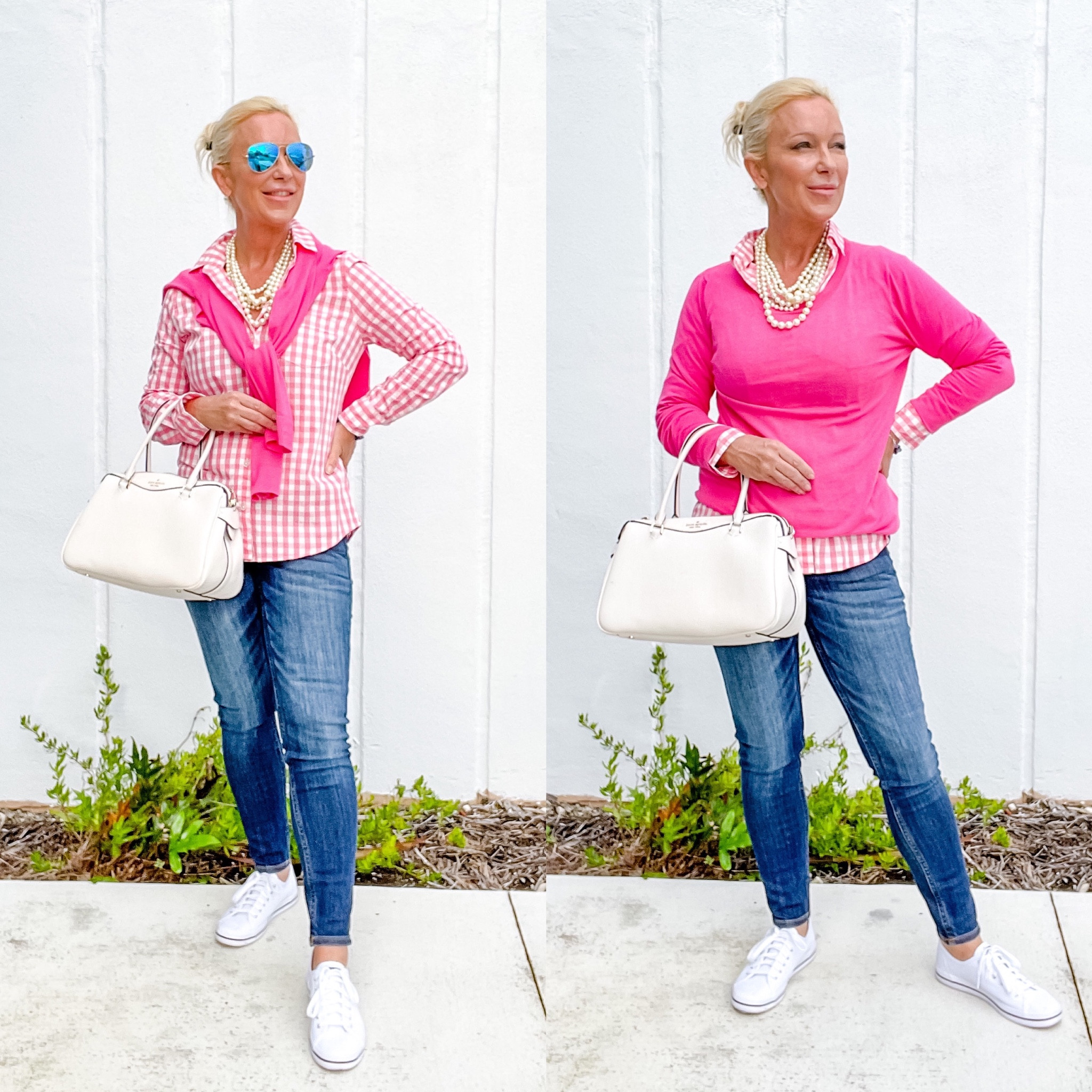 It’s time to start lightening up the colors in your wardrobe Spring approaches! Pairing a long sleeve pink, gingham button up with a pink teddy sweater is a good way to transition to Spring. 

#LTKunder50 #LTKFind #LTKSeasonal