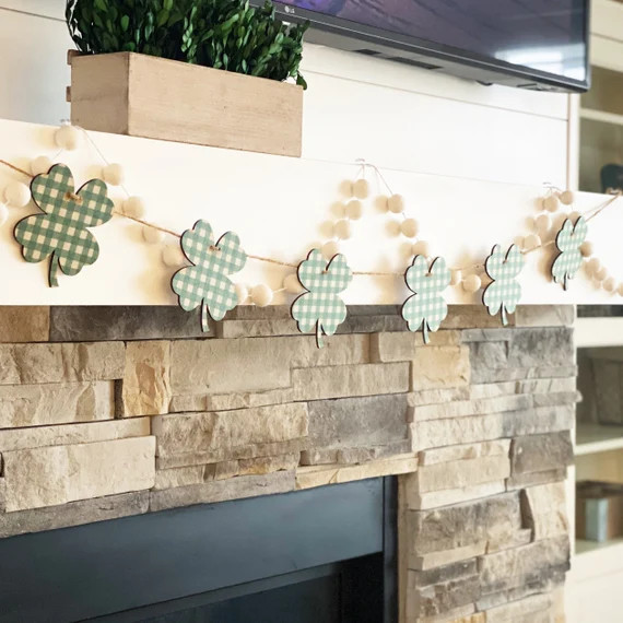 St Patricks Day Garland Four Leave Clover Garland St | Etsy | Etsy (US)