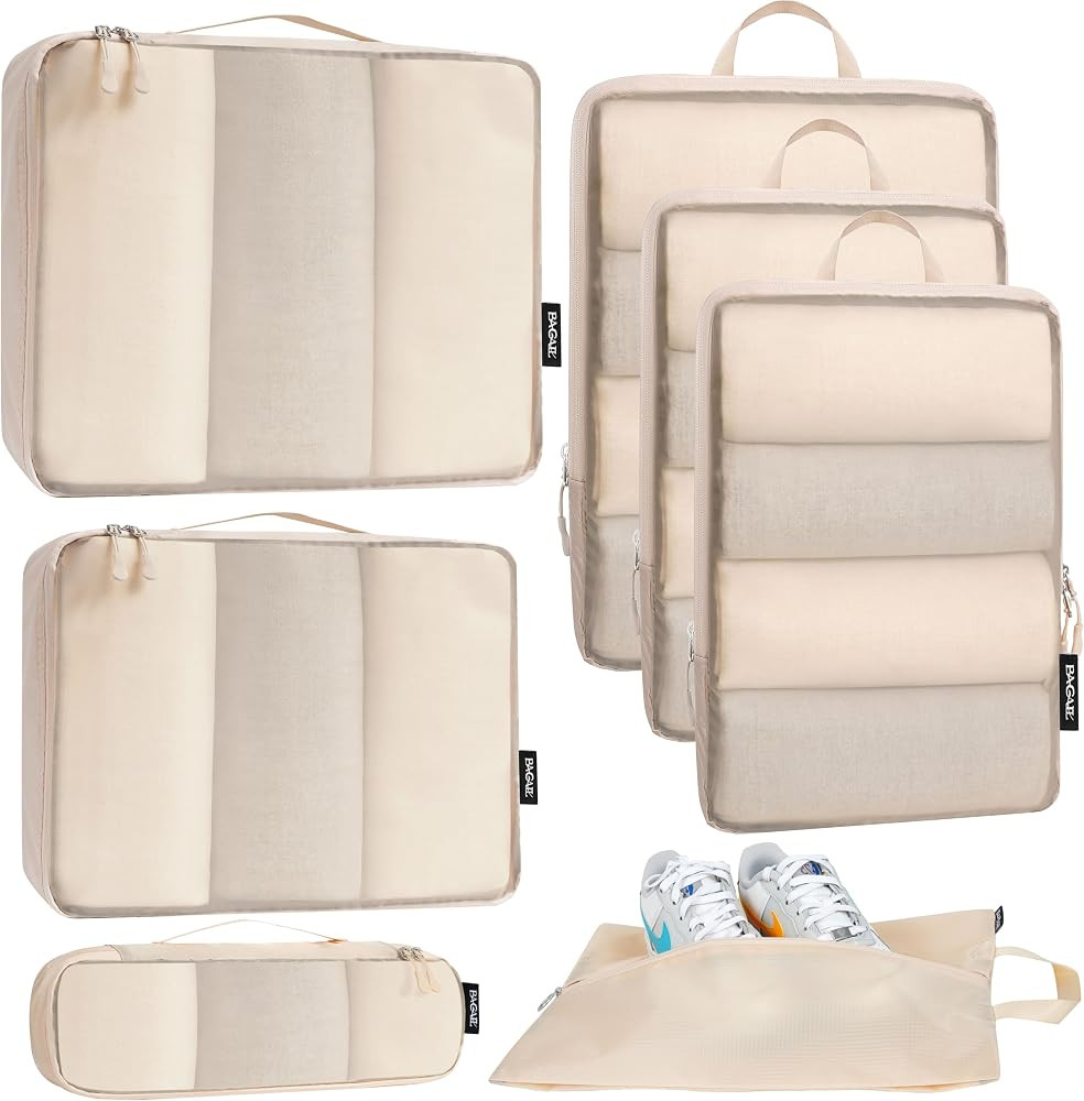 Bagail Ultralight Packing Cubes 7 Set, 3 Compression Packing Cubes 3 Packing Organizers With 1 Sh... | Amazon (US)