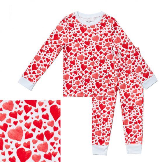 HART + LAND Toddler/Big Kid Organic Pima Cotton PJ Set – All You Need Is Love | The Tot