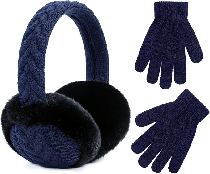 POXIMI Baby Warm Earmuffs Kid Magic Gloves Girl Soft Plush Ear Muffs Toddler Knit Mittens for Boy... | Amazon (US)