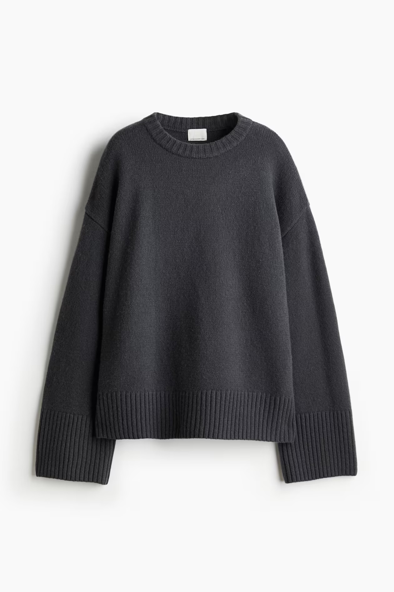 Oversized cashmere-blend jumper - Dark grey - Ladies | H&M GB | H&M (UK, MY, IN, SG, PH, TW, HK)