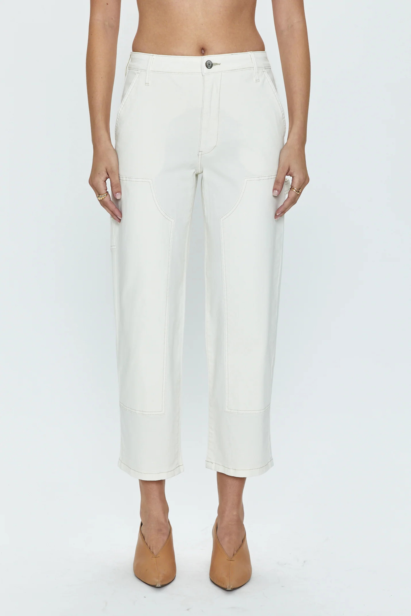 Ashton Straight Leg Carpenter Ankle - Vanilla | Pistola Denim