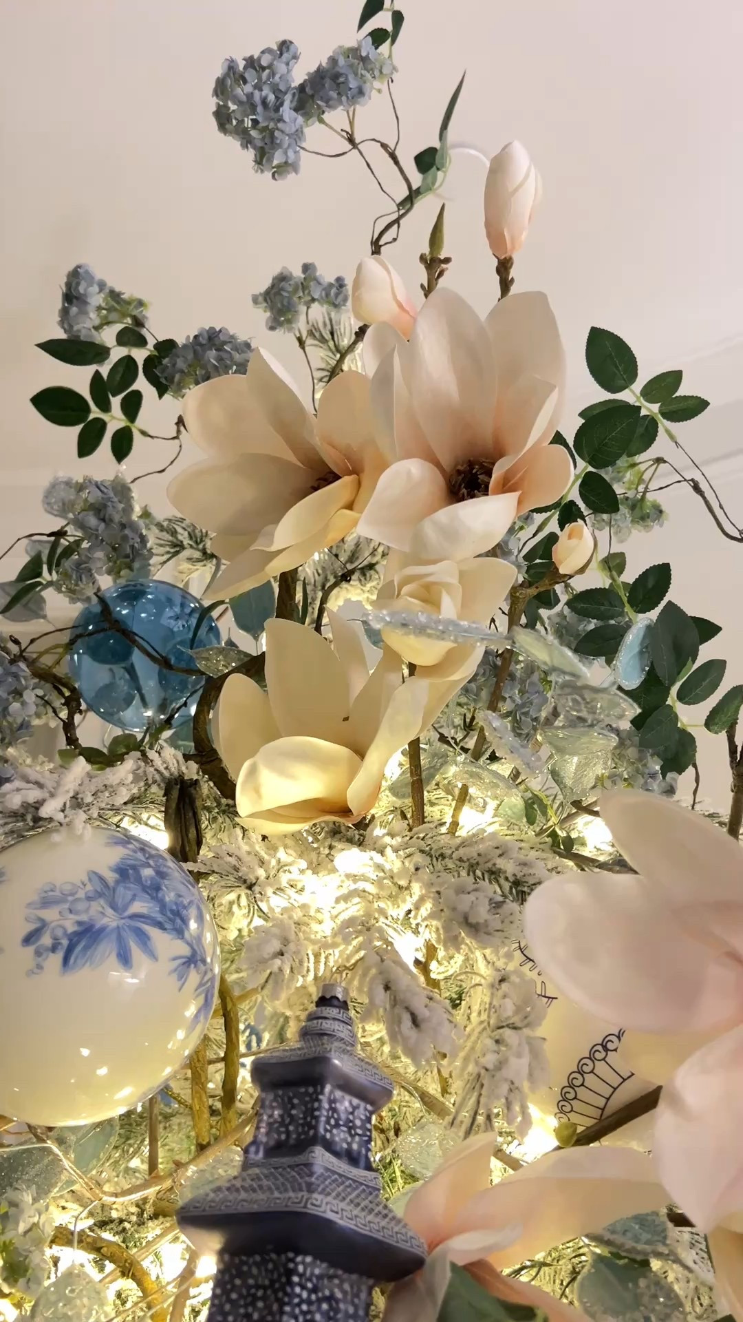 Everything you need to recreate this chinoiserie inspired Christmas tree and garland! My Christmas tree is 7.5’ and sits in the larger chinoiserie planter. 

#LTKSeasonal #LTKHome #LTKStyleTip