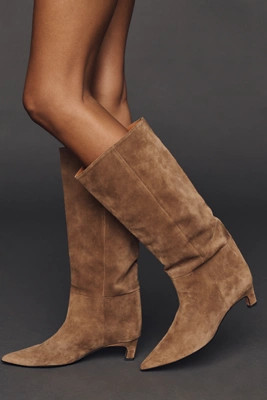 By Anthropologie Wide-Leg Kitten-Heel Tall Boots | Anthropologie (US)