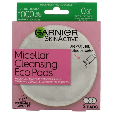 Garnier SkinActive Micellar Cleansing Eco Pads Reusable 3 Pack 3 ct. (Pack of 4) | Walmart (US)