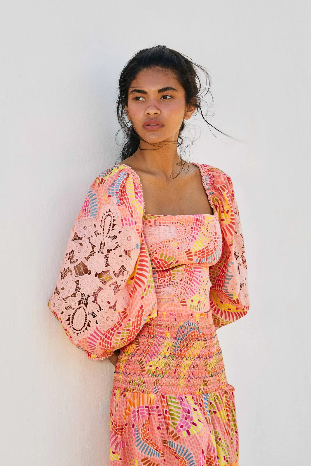 Pink Dotted Bananas Blouse | FarmRio (US)