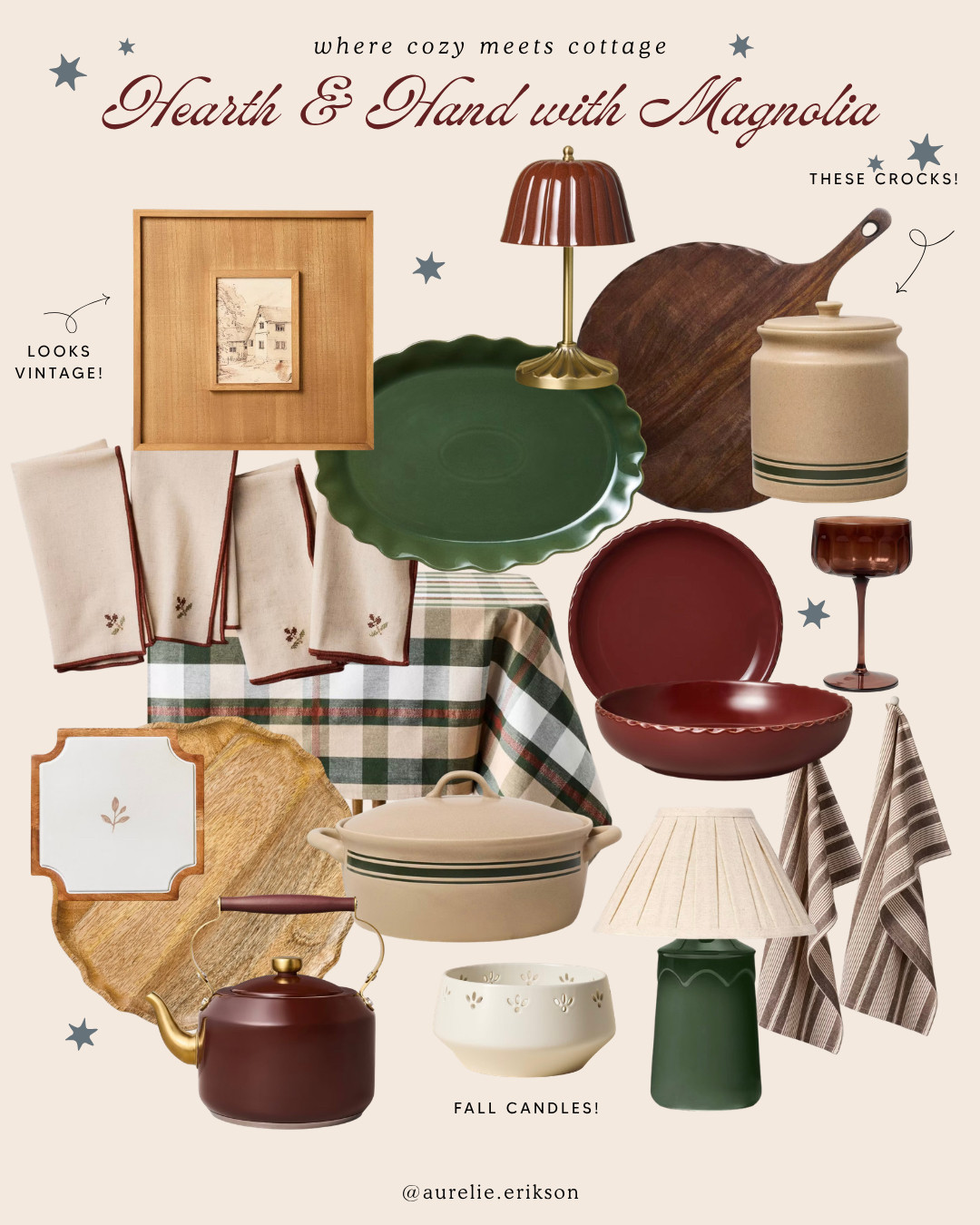 Cozy season is calling 🤎 The new Hearth & Hand with Magnolia fall collection at Target is full of warm textures, timeless neutrals, and charming cottage-inspired finds. From cozy kitchen accents to layered home décor, these pieces are perfect for creating the ultimate cozy home this fall. 🍂✨ #TargetFinds #HearthAndHand #Magnolia #TargetHome #FallDecor #CozyHome #CottageStyle #Cottagecore #FallHomeDecor 

 #LTKSeasonal #LTKHome