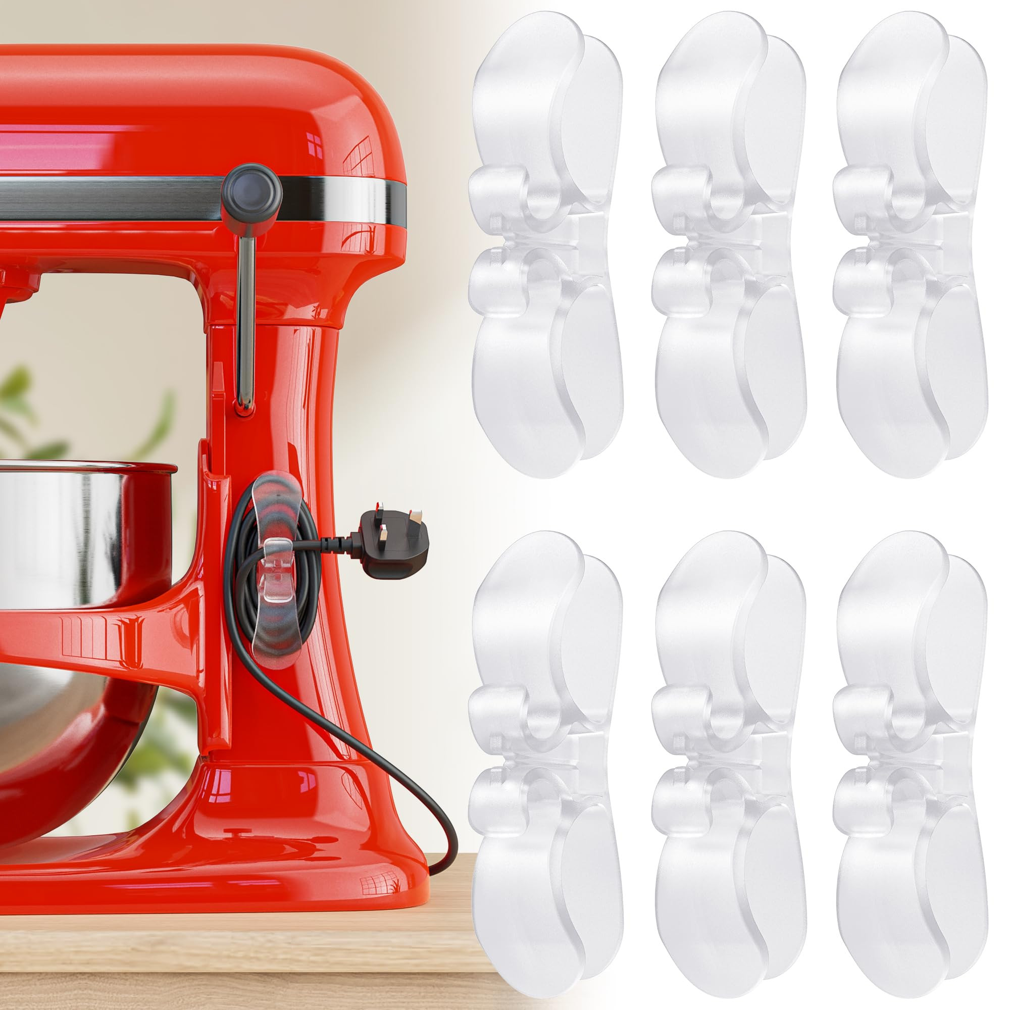 6PCS Clear Cord Organizer for Appliances, Kitchen Appliance Cord Organizer Stick On, Appliance Co... | Amazon (US)
