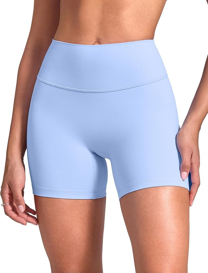 Womens High Waist No Front Seam Scrunch Butt Biker Shorts 5 Inches V-Back Scrunch Booty Gym Worko... | Amazon (US)
