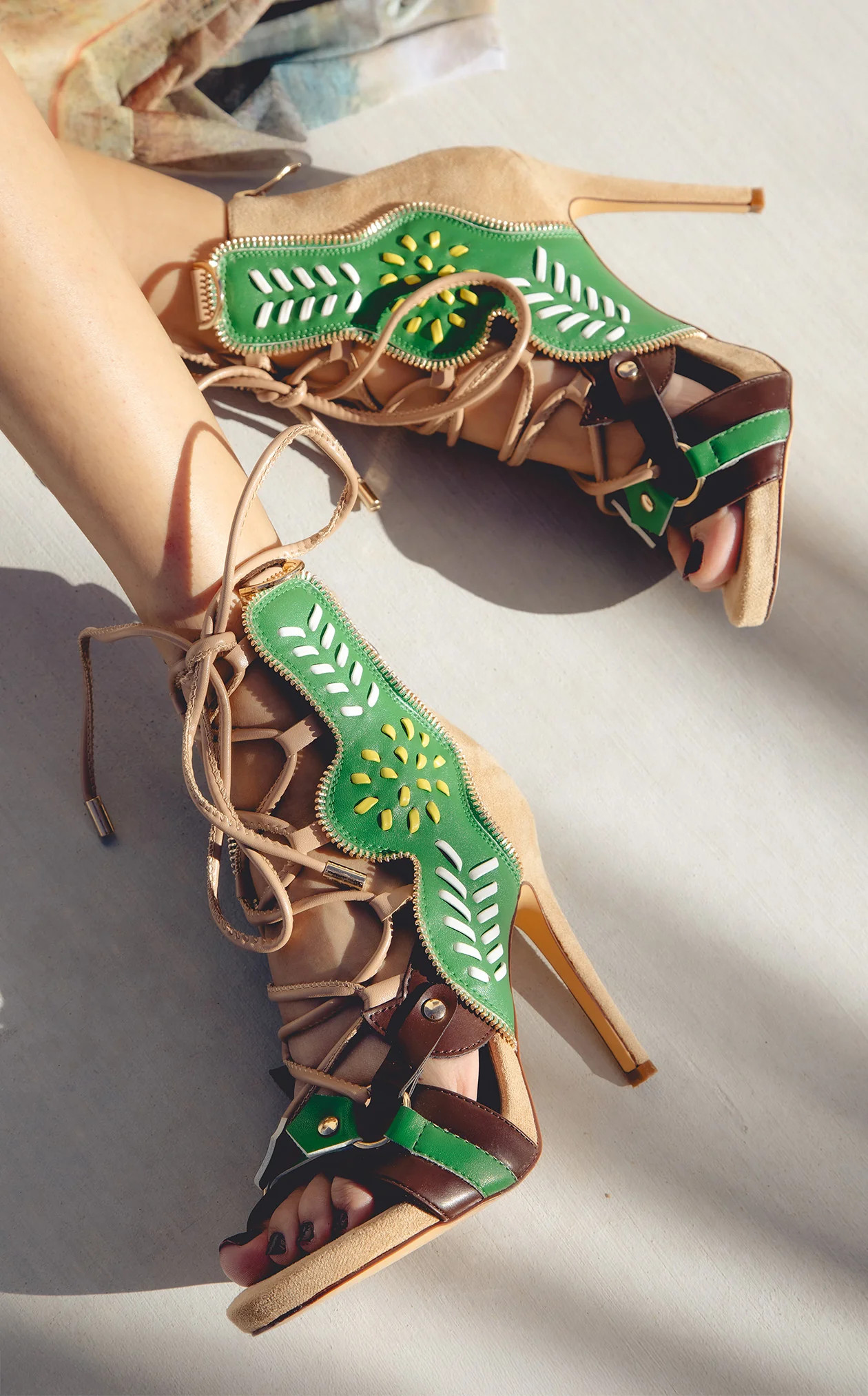SHAINIA-GREENMULTI STILETTO SANDAL | Azalea Wang