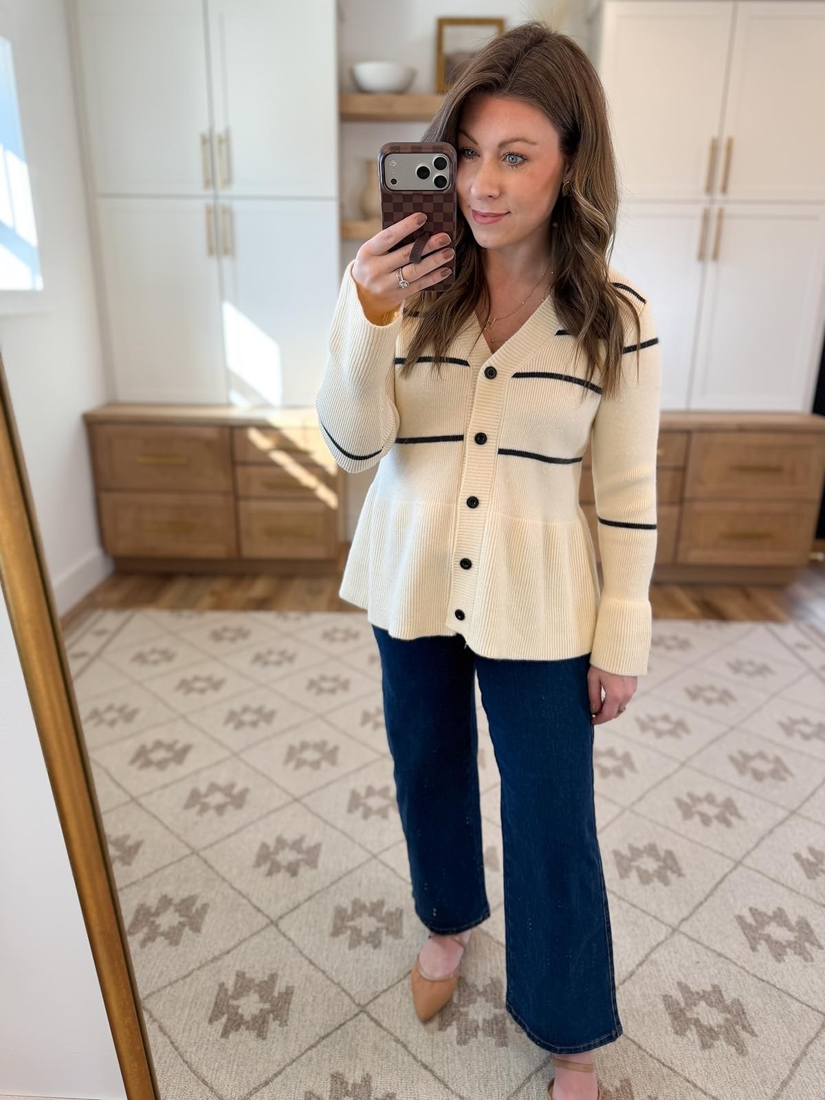 Flattering waistline on this sweater and these jeans are SO stretchy! 

#LTKootd #LTKSeasonal #LTKWorkwear