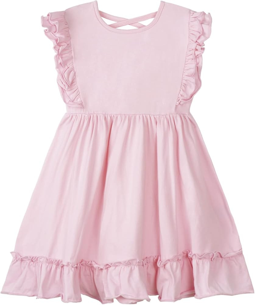 Mud Kingdom Girls Dress 4th of July Cute Independence Day American Flag Ruffle Sleeve Summer Holi... | Amazon (US)