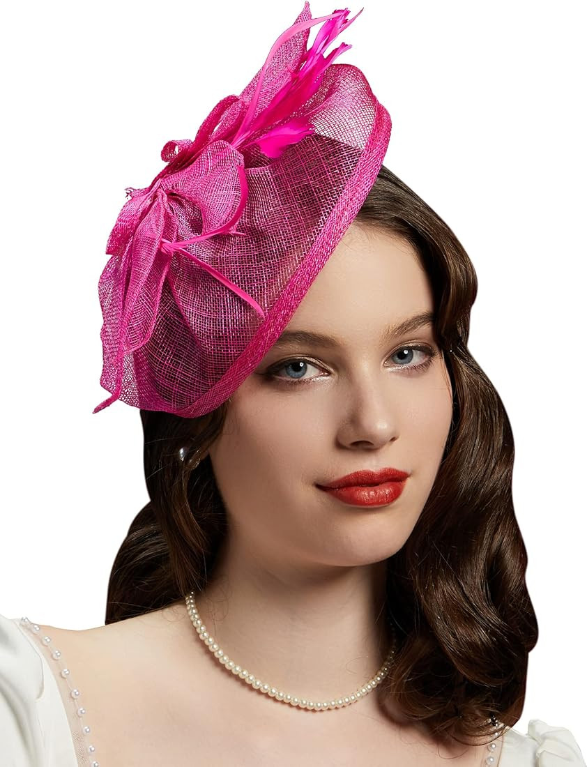 Cizoe SinamayTea Party Fascinator for Women Flower Feathers Kentucky Race Derby Hat Wedding Cockt... | Amazon (US)