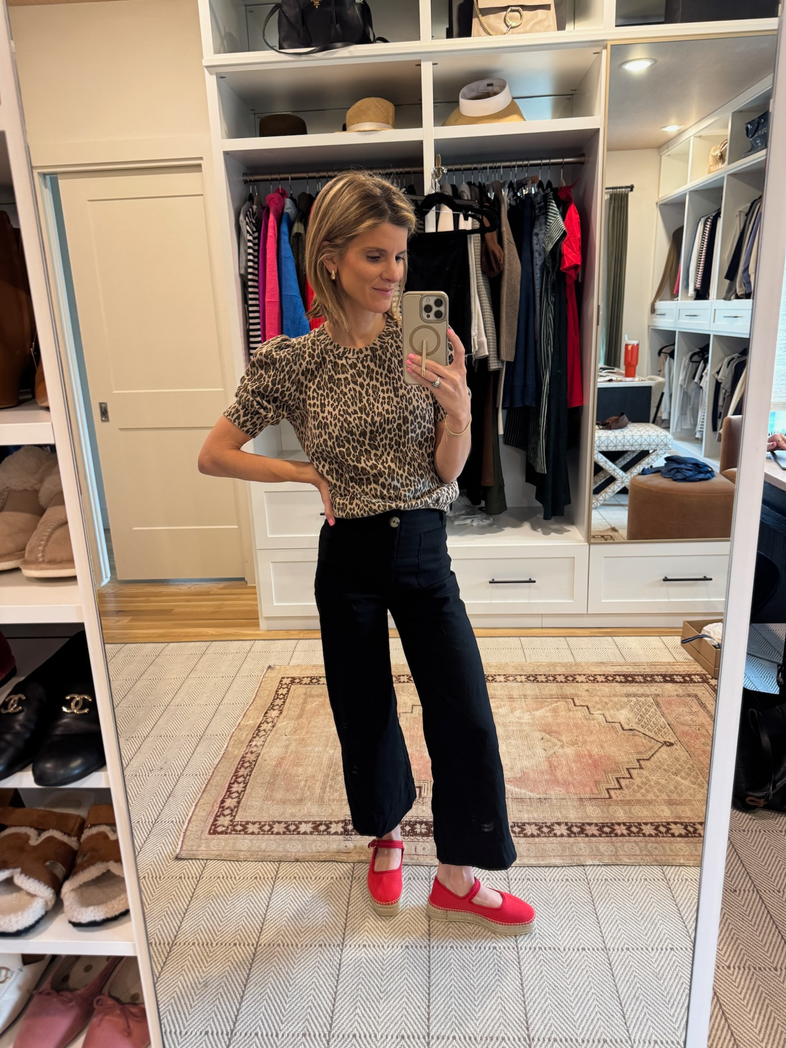 @anthropologie try on - wearing XS in top and petite length in pants 