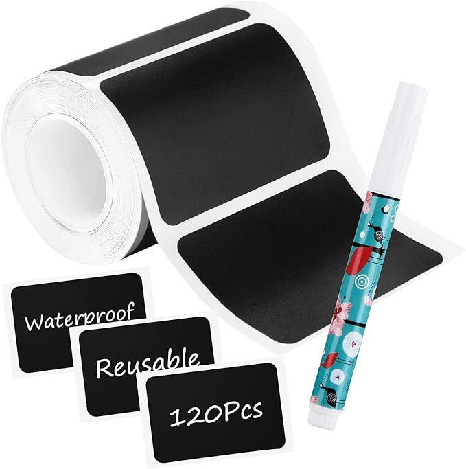 Amazon.com : Chalkboard Labels, Waterproof Blackboard Reusable Sticker Label with 1 Erasable Chal... | Amazon (US)
