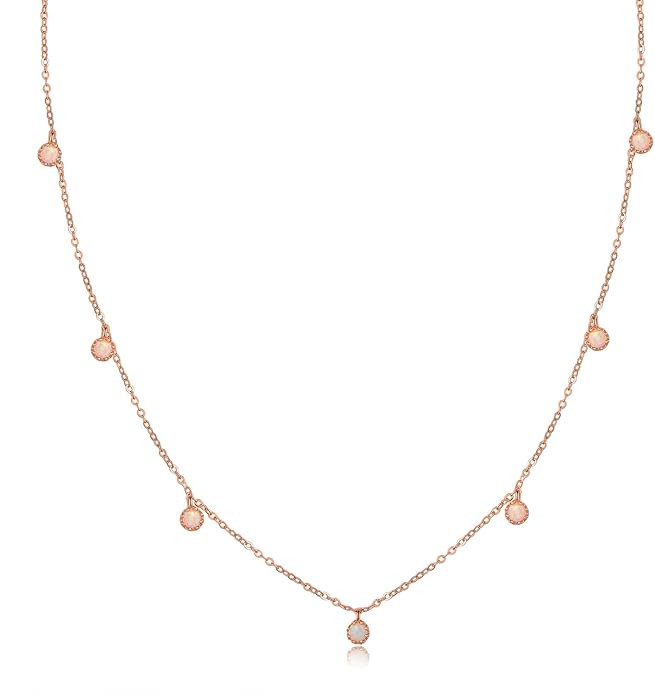 Barzel 18K White Gold & 18K Rose Gold with Created Fire Opal Necklaces In 18 Inches with 2 Inches... | Amazon (US)