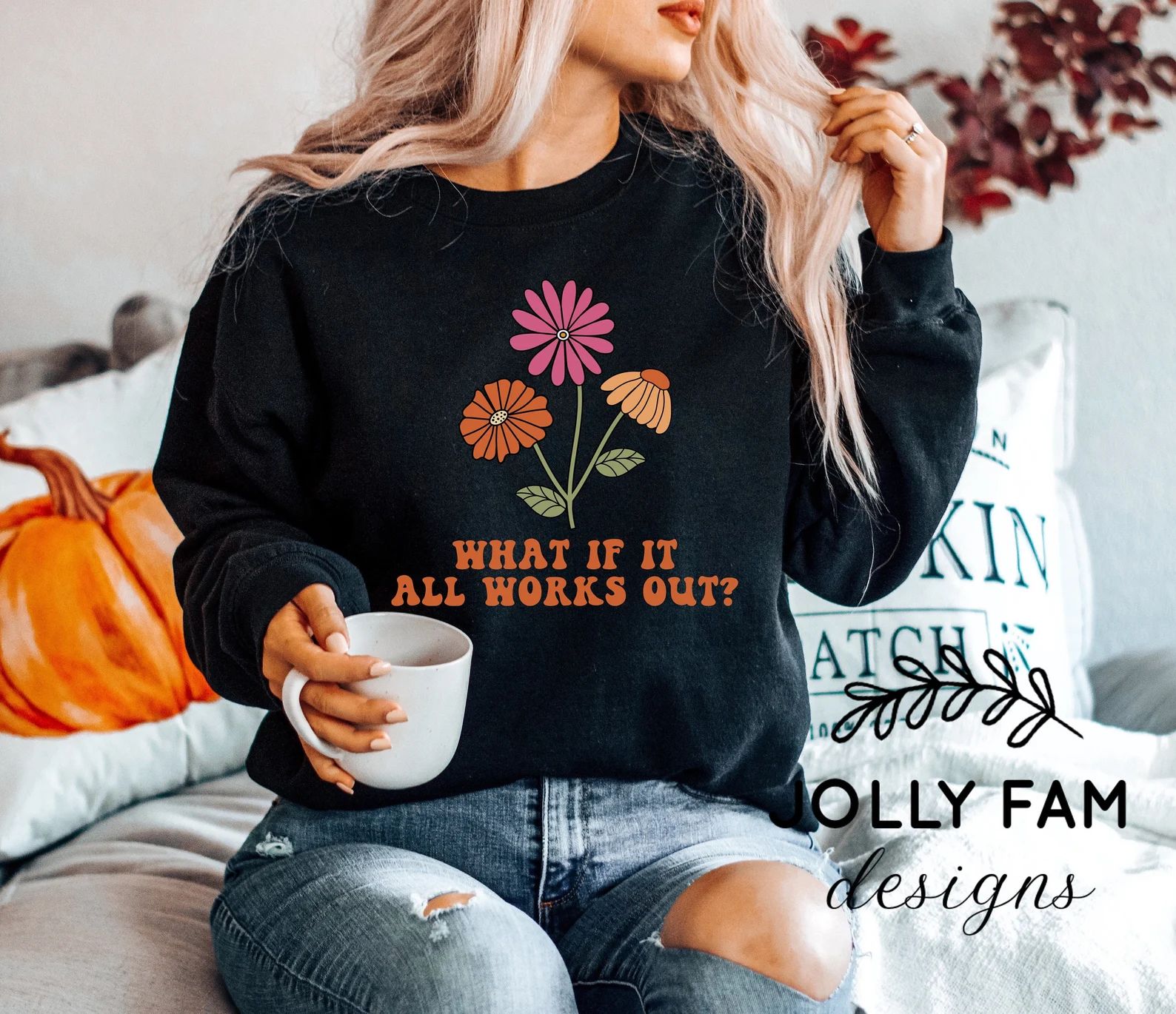What If It All Works Out Sweatshirt, Anxiety Mental Health Awareness Sweater, Positive Sayings, S... | Etsy (US)