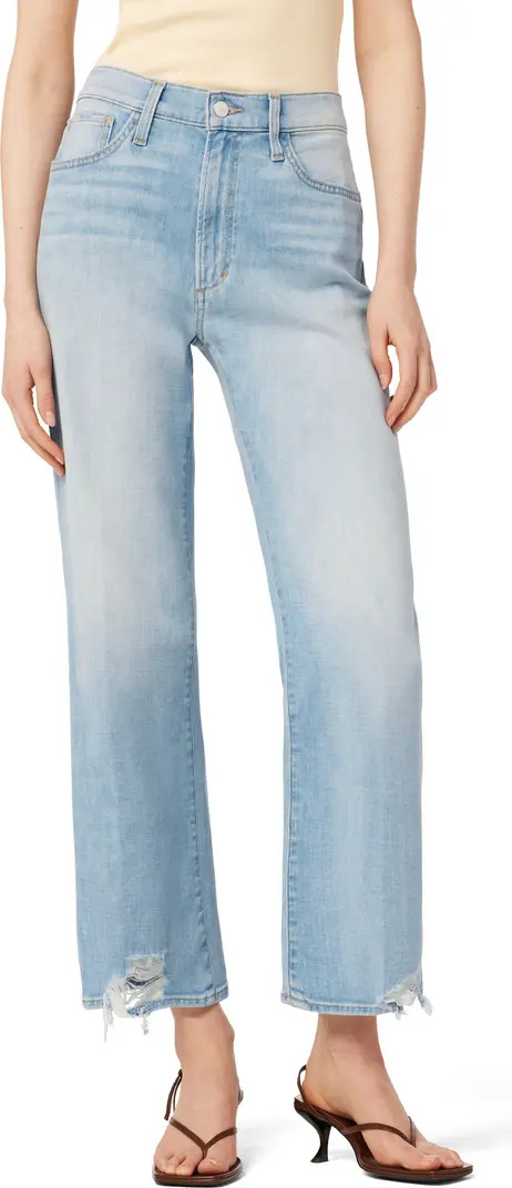 The Blake Crop Raw Hem Wide Leg Jeans | Nordstrom