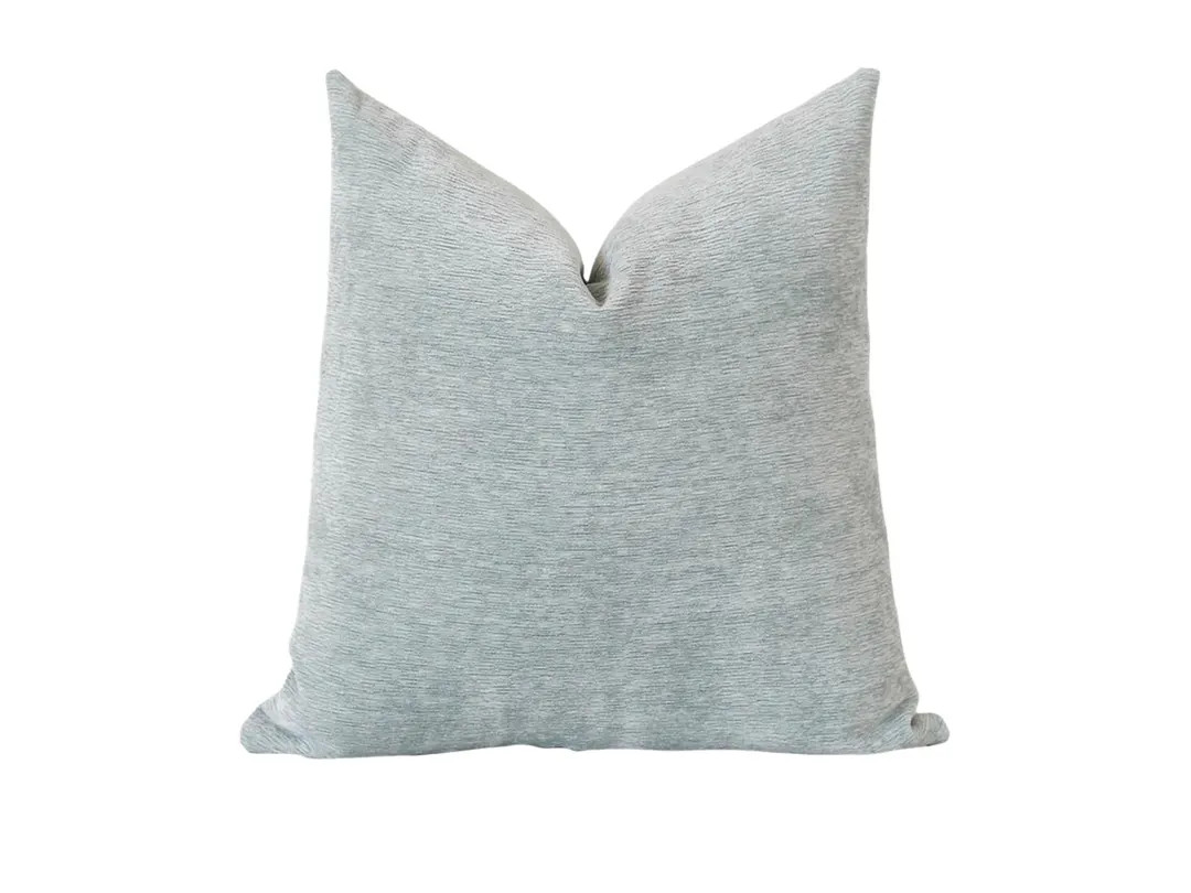 Blue Velvet Pillow Cover: Sea Foam Blue Velvet Pillow Cover, Coastal Decor, Mist Blue 12x20 Lumba... | Etsy (US)