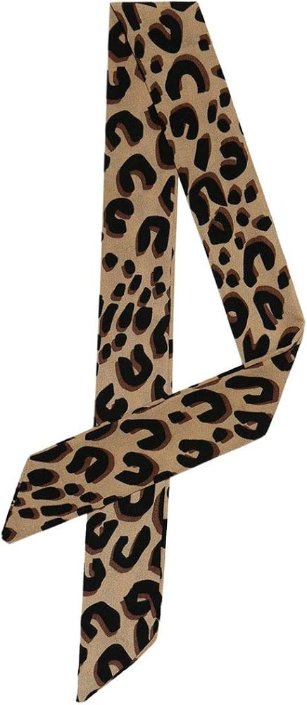 Allegra K Skinny Scarf Womens Thin Long Neckscarf Fashion Leopard Print Hairband Waistband Bag Ha... | Amazon (US)