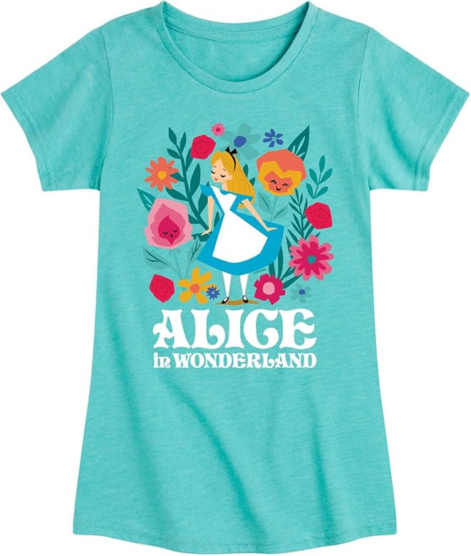 Disney - Alice in Wonderland - Alice in Wonderland Flower Art - Toddler and Youth Girls Short Sle... | Amazon (US)