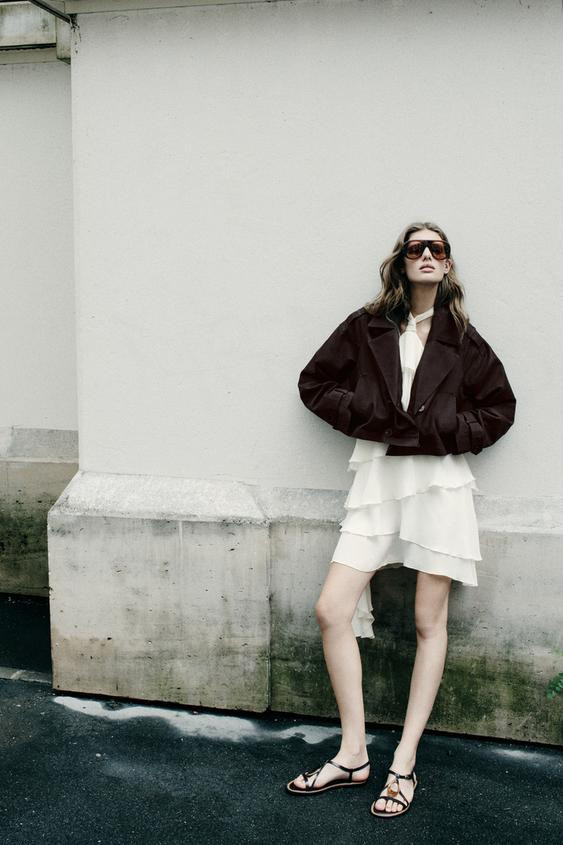 DOUBLE-BREASTED SHORT TRENCH COAT | Zara UK