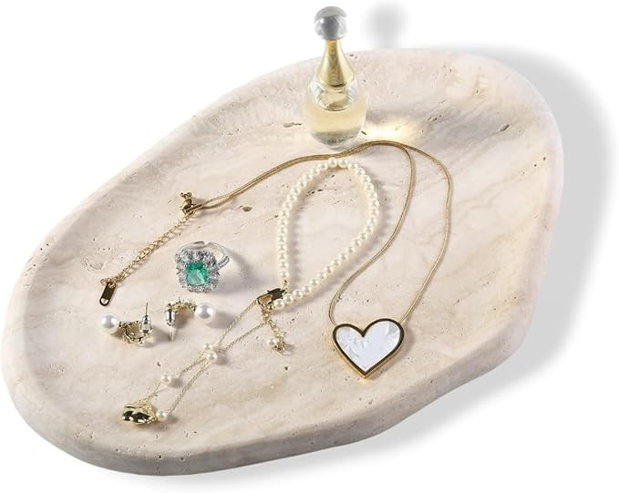 BCS Marble Jewelry Tray Trinket Dish, Decorative Cloud Vanity Key Tray for Women, Perfume Ring Ho... | Amazon (US)