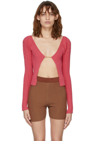 Pink 'La Maille Pralù' Cardigan | SSENSE
