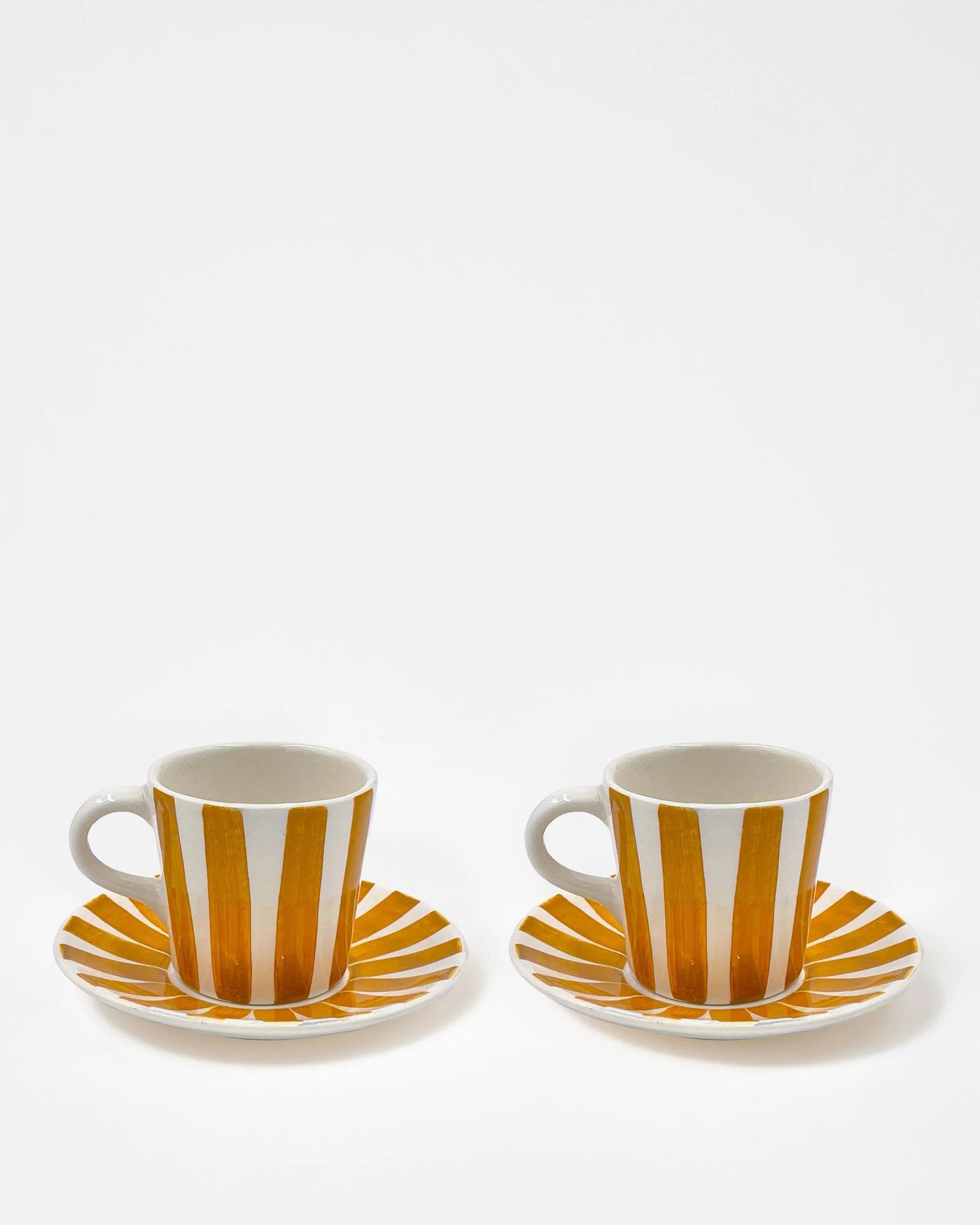 Righe Espresso Cup and Saucer, Orange (Set of 2) | Cabana Magazine