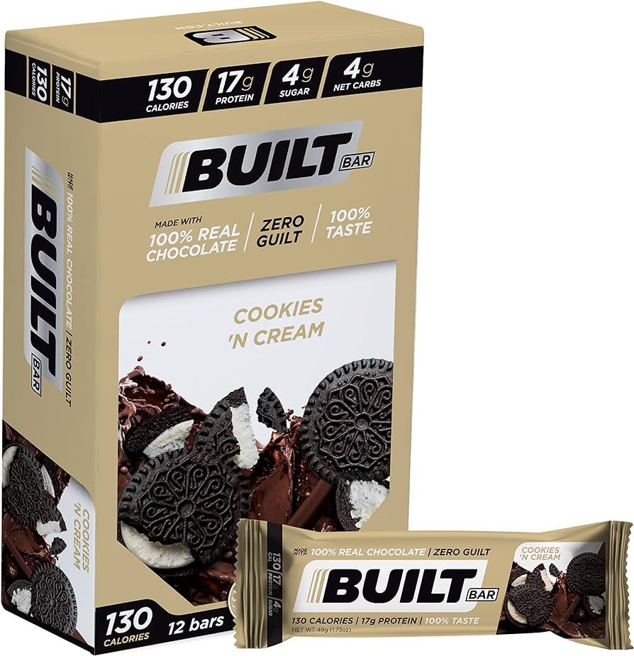 Built Bar 12 Pack High Protein and Energy Bars - Low Carb, Low Calorie, Low Sugar - Covered in 10... | Amazon (CA)