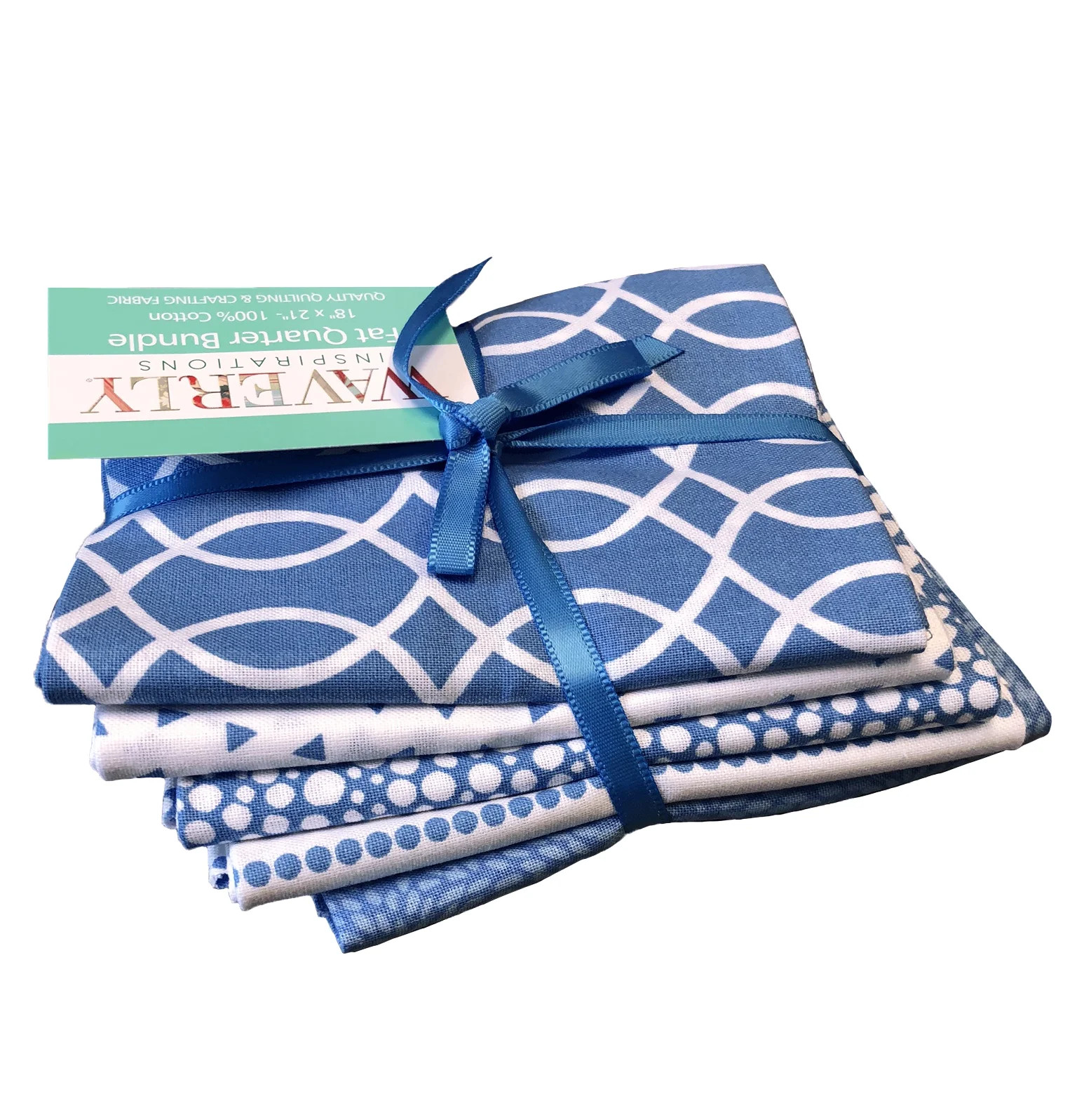 Waverly Inspirations 100% Cotton 18" x 21" Fat Quarter Prov Blue Fabric Bundles, 5 Pieces | Walmart (US)